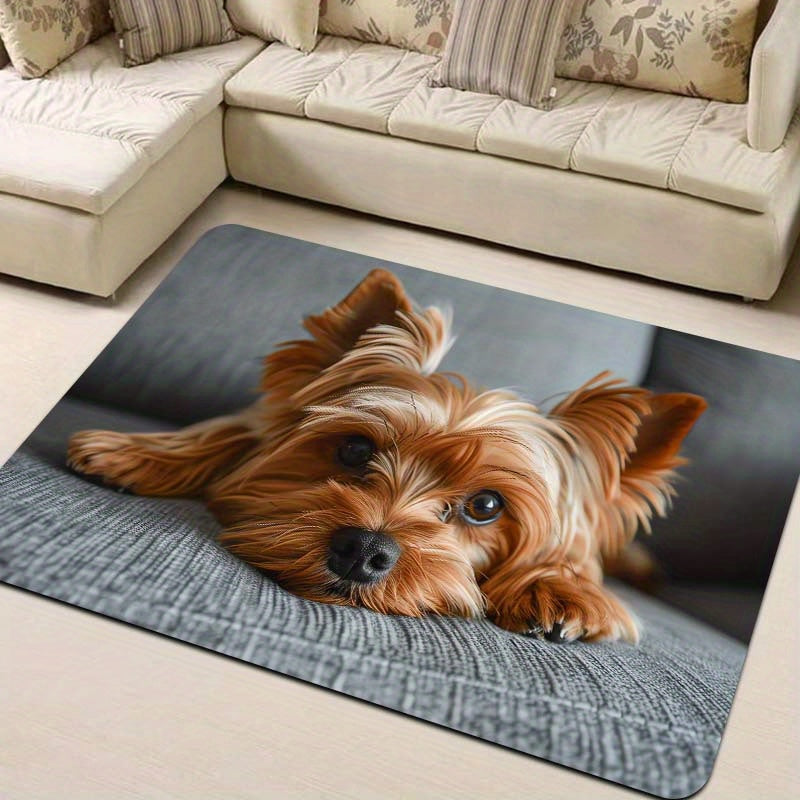 Decorative Dog Design Doormat Indoor Washable Non-Slip Polyester Carpet