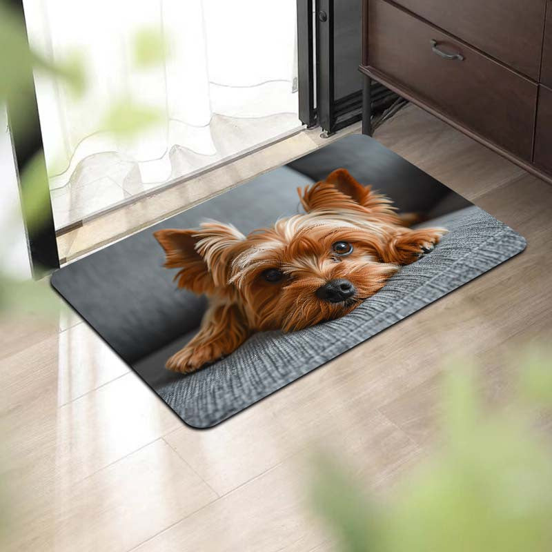 Dekorativ it dizayni bilan ichki yuviladigan, sirpanmaydigan polyester gilam