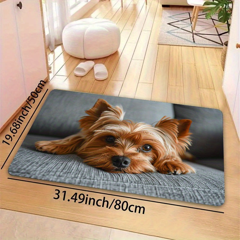 Dekorativ it dizayni bilan ichki yuviladigan, sirpanmaydigan polyester gilam