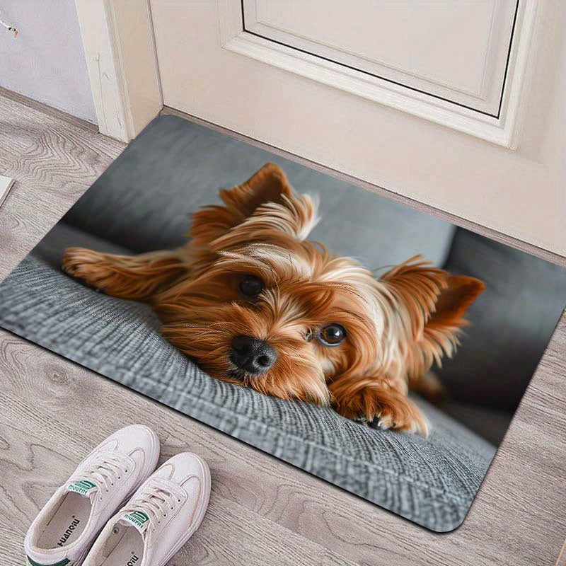 Decorative Dog Design Doormat Indoor Washable Non-Slip Polyester Carpet