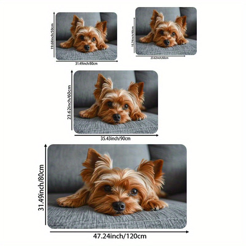 Dekorativ it dizayni bilan ichki yuviladigan, sirpanmaydigan polyester gilam