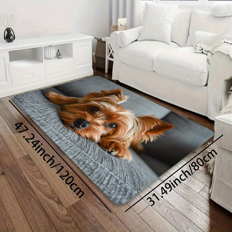 Dekorativ it dizayni bilan ichki yuviladigan, sirpanmaydigan polyester gilam