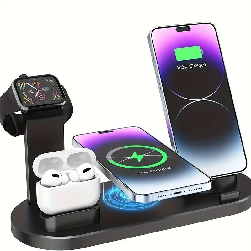 3-in-1 Wireless Charging Dock for iPhone AirPods and Samsung Devices Fast Charging