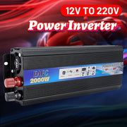 EAFC 2000W Портативный Инвертор Питания для EU Разъема, DC 12V до AC 220V-240V, Идеально подходит для Ноутбуков, Телевизоров, Камер и Игровых Консолей, Жесткая Проводка Электричества для Транспортных Средств.