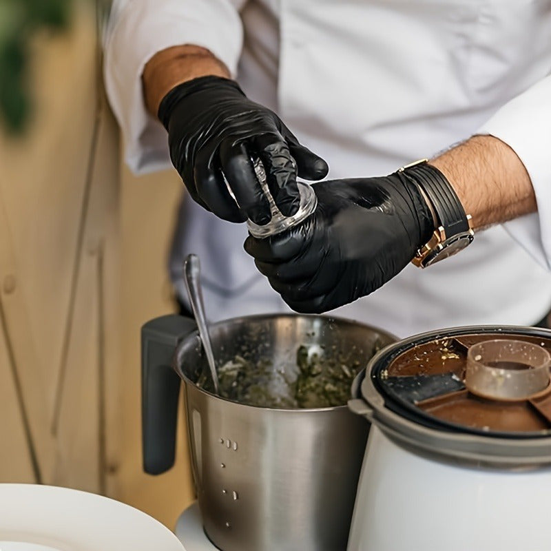 Black Disposable Nitrile Gloves Pack of 20 50 or 100 for Food Cleaning and Beauty