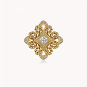 Medieval Brooch for Women Rhinestone Jewelry Vintage Pin Elegant Accessory