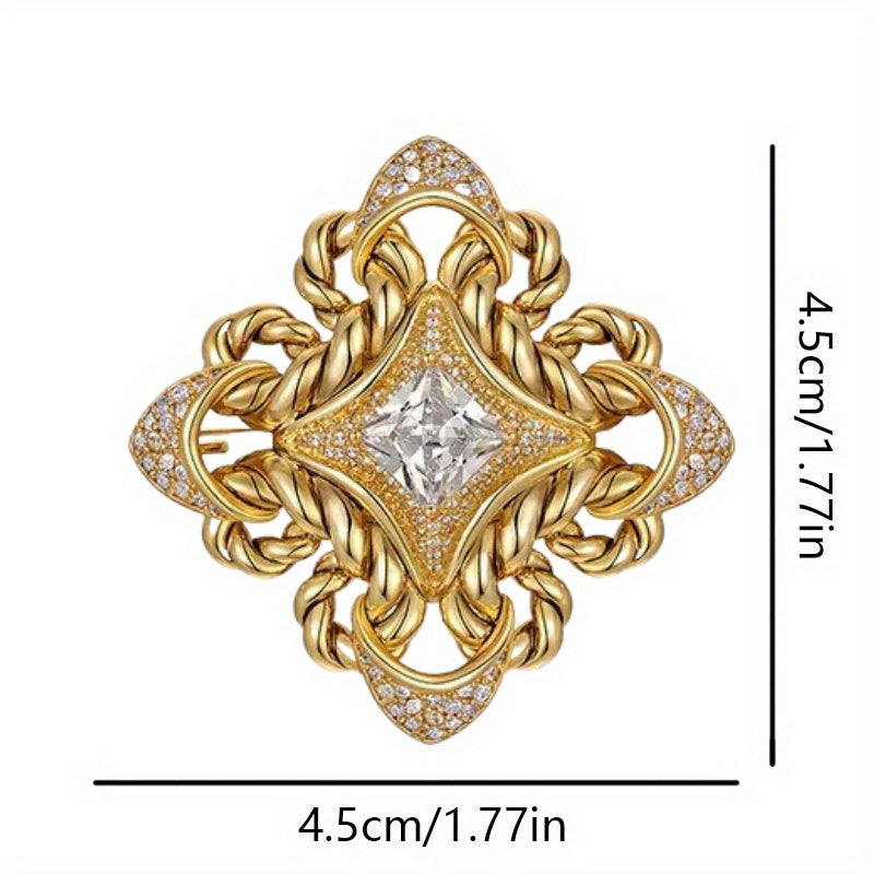 Medieval Brooch for Women Rhinestone Jewelry Vintage Pin Elegant Accessory