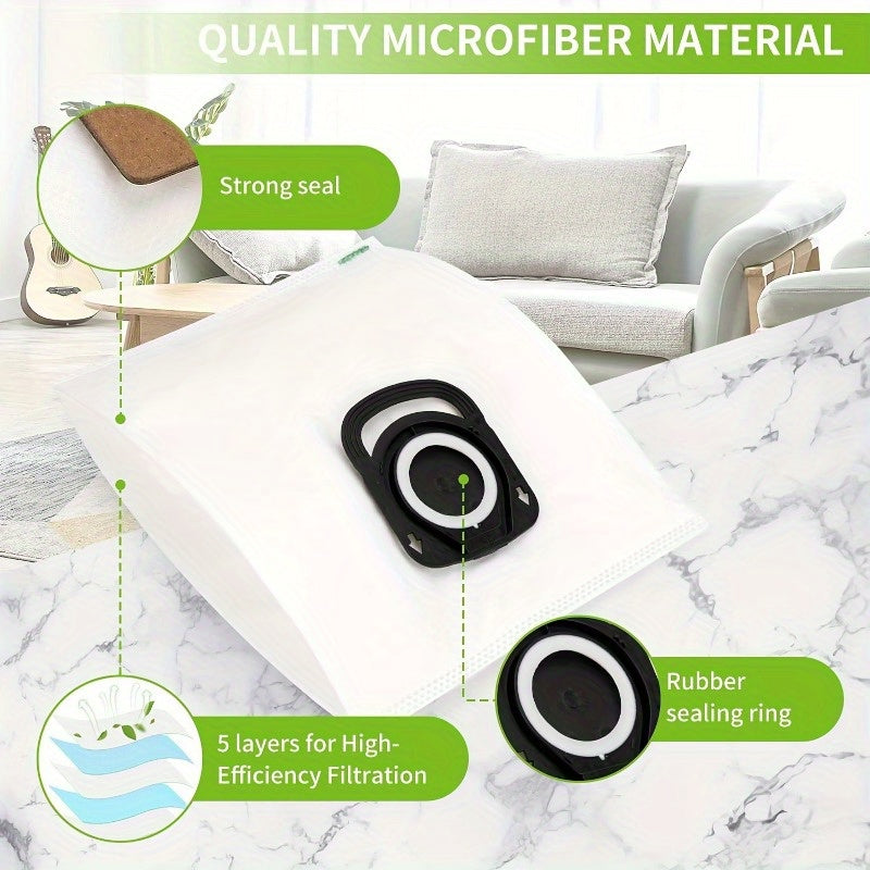 Set of 4 HEPA Cloth Vacuum Bags for Upright and Canister Cleaners