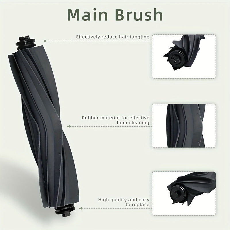 Dreame L10 Prime va L10S Pro robot tozalagichlari uchun aksessuar to'plami 14 ta qismdan iborat: rolik, yon cho'tka, HEPA filtri va mopa padlari.