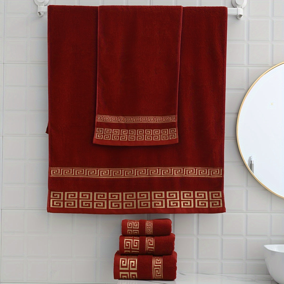 Cotton Hand Towels Soft Absorbent Embroidered for Couples or Valentine's 34x75cm or 50x100cm