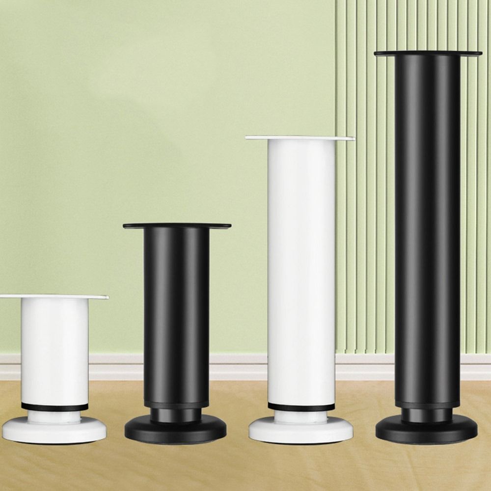 Telescopic Steel Furniture Leg Adjustable Height Black or White for Beds Sofas Tables