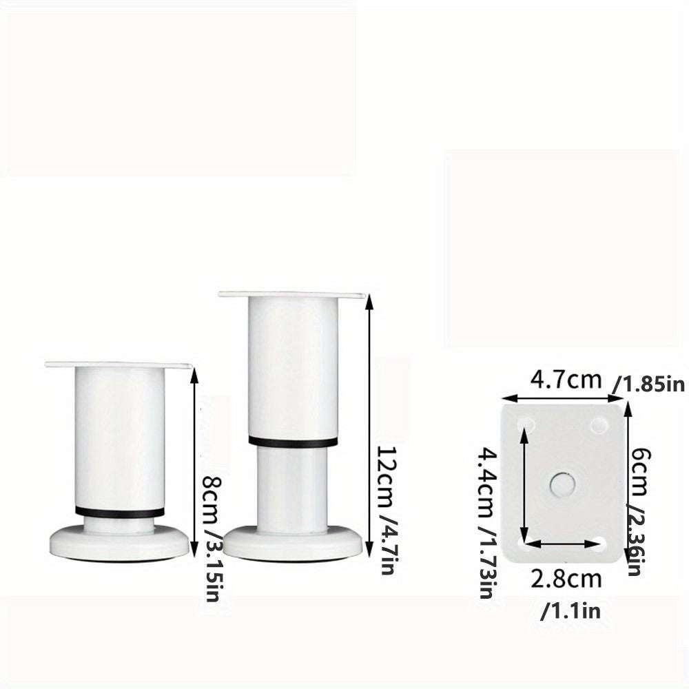 Telescopic Steel Furniture Leg Adjustable Height Black or White for Beds Sofas Tables