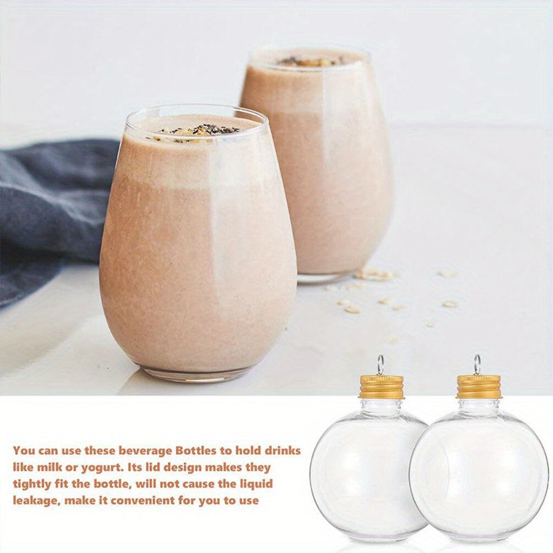 Christmas Ball Light Bulb-Shaped Round Bottles with Golden Hanging Rings for Gift Packaging and Holiday Decor
