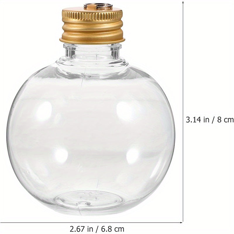 Christmas Ball Light Bulb-Shaped Round Bottles with Golden Hanging Rings for Gift Packaging and Holiday Decor