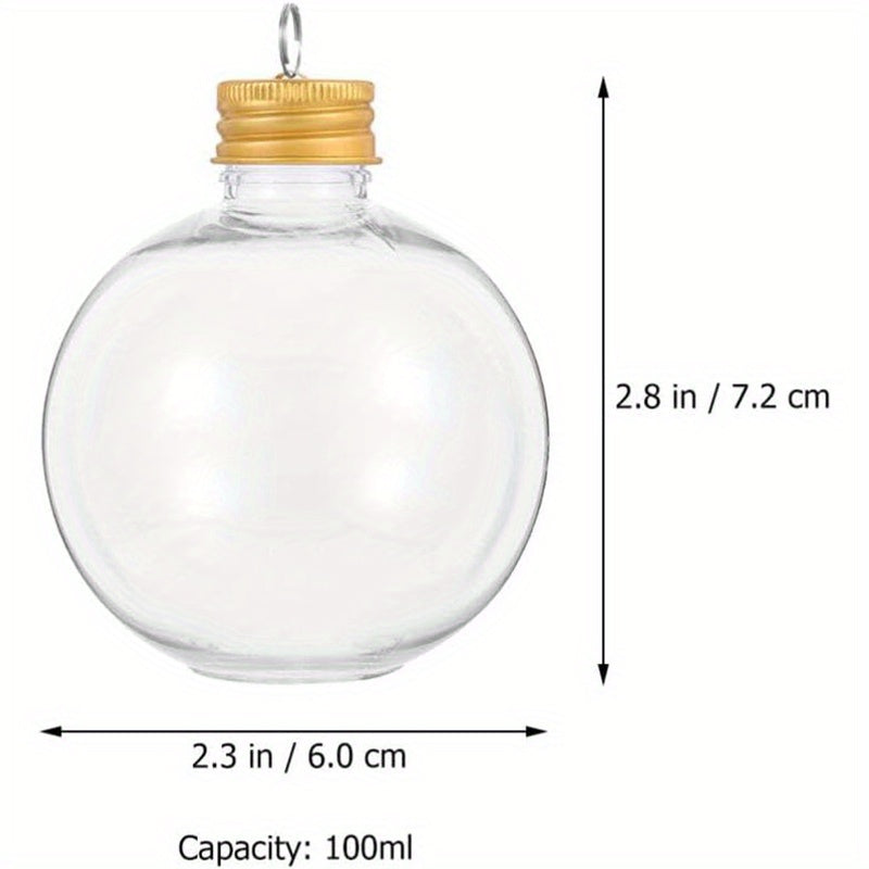 Christmas Ball Light Bulb-Shaped Round Bottles with Golden Hanging Rings for Gift Packaging and Holiday Decor