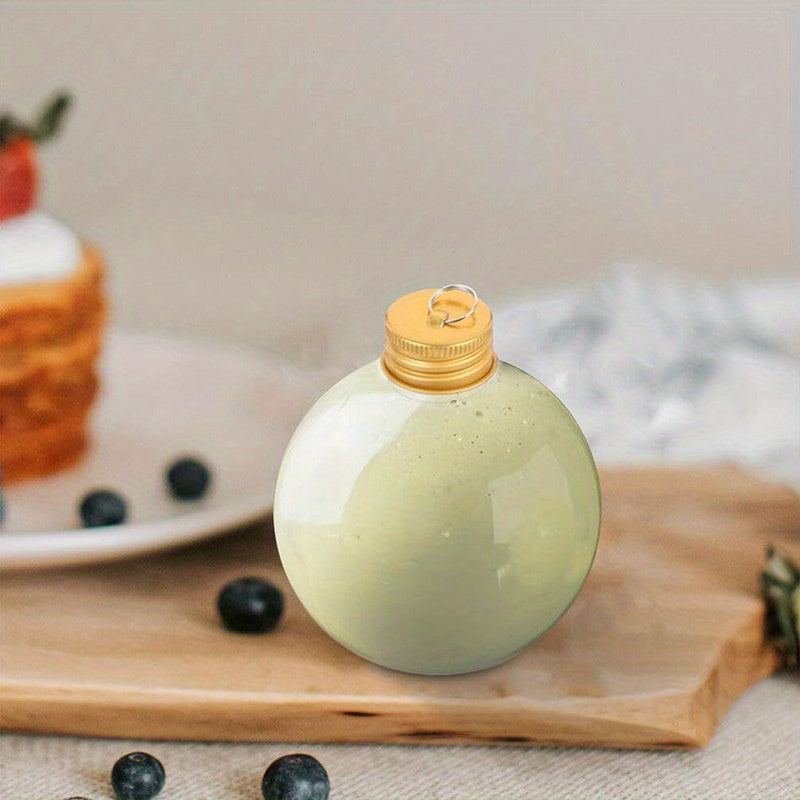 Christmas Ball Light Bulb-Shaped Round Bottles with Golden Hanging Rings for Gift Packaging and Holiday Decor