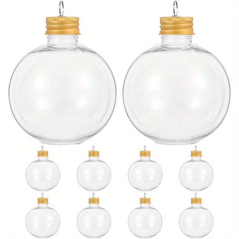 Christmas Ball Light Bulb-Shaped Round Bottles with Golden Hanging Rings for Gift Packaging and Holiday Decor