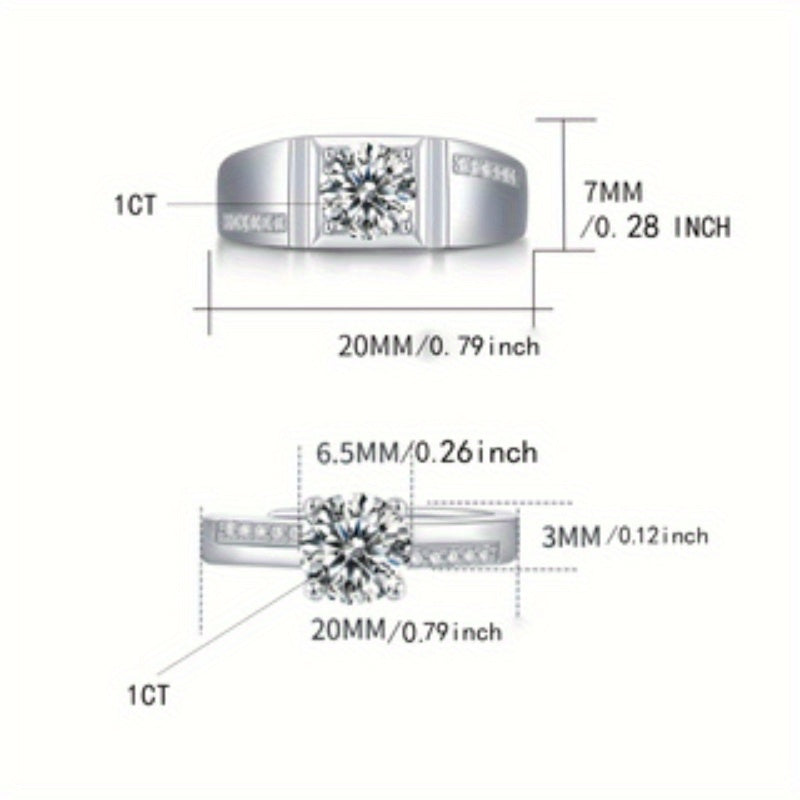 Sterling Silver Moissanite juftlik uzuklari to'ylar, zargarlik, yubiley sovg'asi uchun