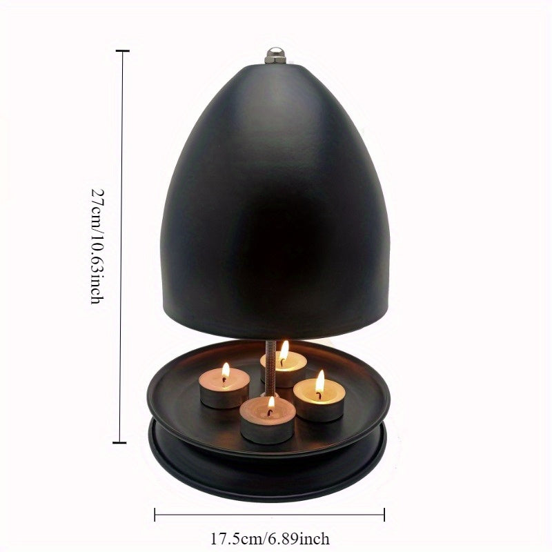 Vintage temir sham yonilg'ich va choy yoritgich bilan qo'l issitgich va choy yorug'lik tutqich