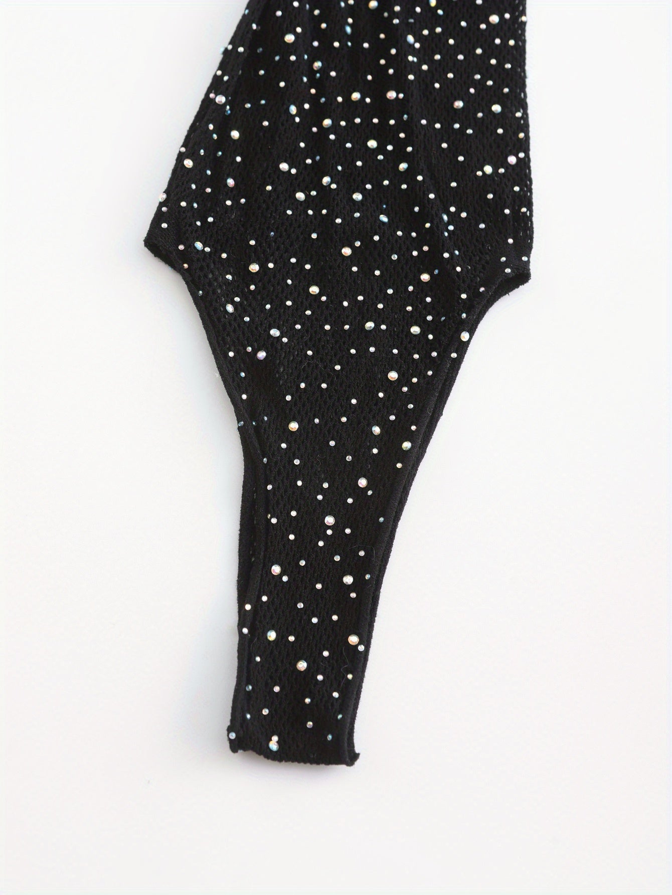 Ayollar uchun rhinestone bodysuit, ichki kiyim yoki ichki shimlarsiz, zamonaviy charm dizayni bilan.