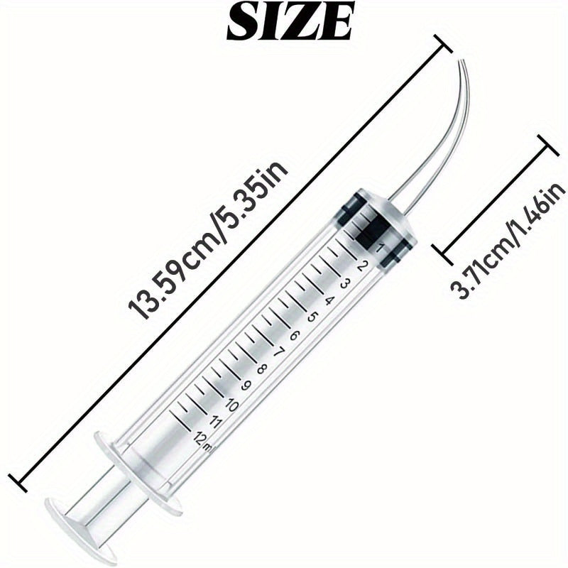 Зубные ирригаторы 12 мл одноразовые прозрачные с изогнутым наконечником для ухода за полостью рта