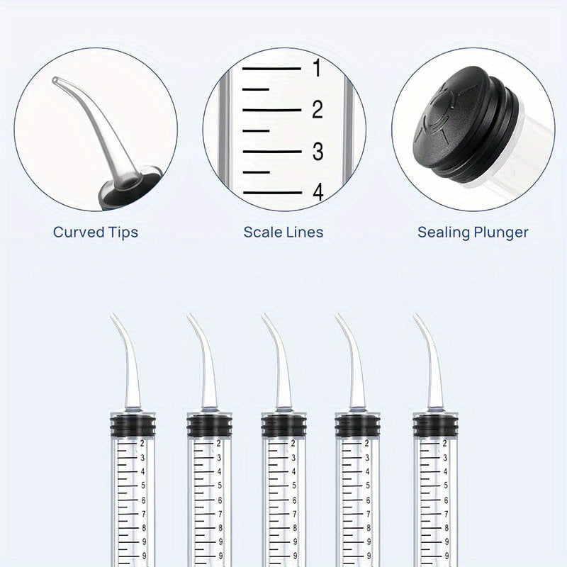 Зубные ирригаторы 12 мл одноразовые прозрачные с изогнутым наконечником для ухода за полостью рта