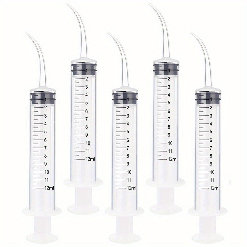 Зубные ирригаторы 12 мл одноразовые прозрачные с изогнутым наконечником для ухода за полостью рта