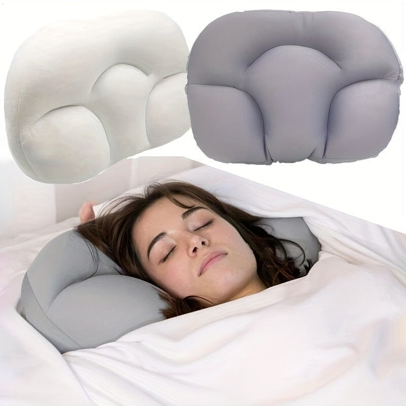 Medium Firm Polyester Neck Support Pillow for Sleeping Ergonomic Egg Shape Lightweight and Portable