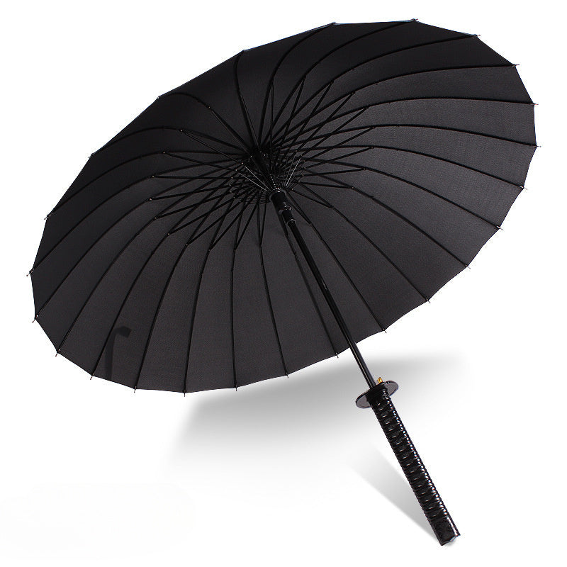 Automatic Samurai Sword Style Umbrella with 16 Iron Ribs Nylon Canopy Water-Resistant