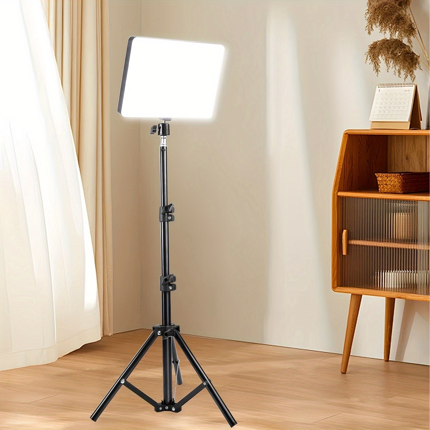 10-Inch LED Flat Panel Light with Adjustable Tripod Stand Dimmable USB Powered for Photography and Streaming