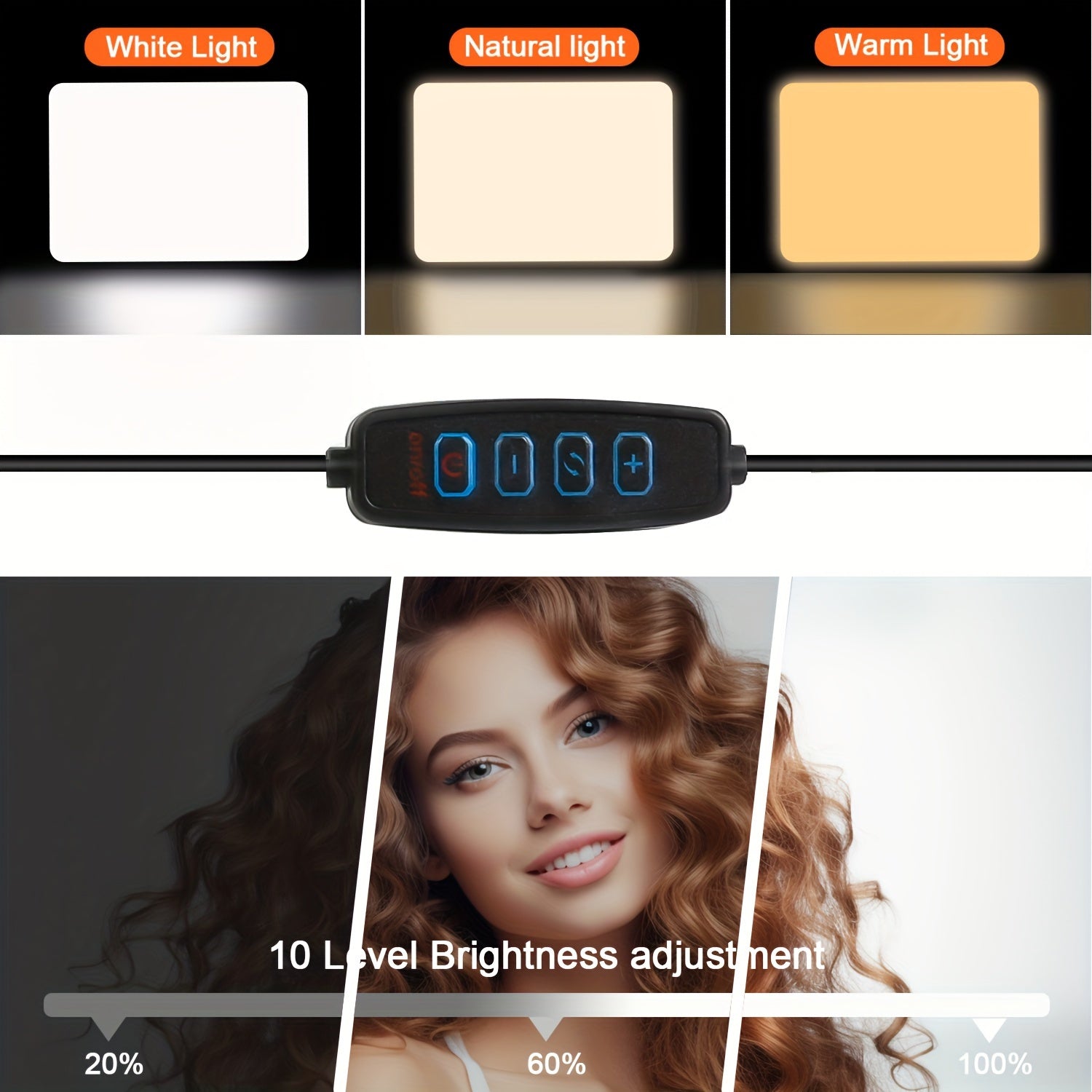 10-Inch LED Flat Panel Light with Adjustable Tripod Stand Dimmable USB Powered for Photography and Streaming