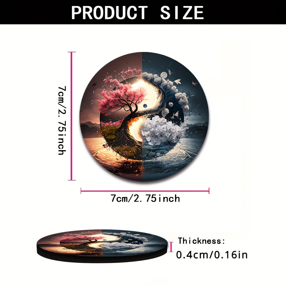 Набор из 2 подставок под стаканы для автомобиля с дизайном дерева, синий, резиновые, моющиеся, автомобильные аксессуары