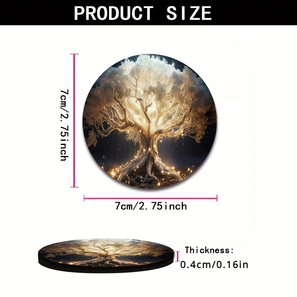 Набор из 2 подставок под стаканы для автомобиля с дизайном дерева, синий, резиновые, моющиеся, автомобильные аксессуары