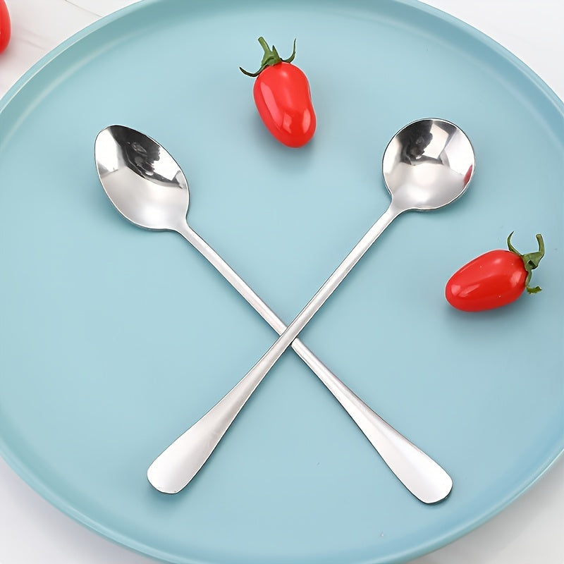 Juego de cucharas de acero inoxidable 8 mangos largos para remover y servir utensilios de cocina