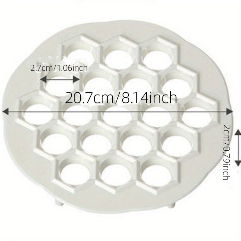 19-Hole Plastic Ravioli and Dumpling Press Round Shape Manual Kitchen Tool