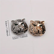 Elegant Rhinestone Tiger Head Brooch Pin Animal-Shaped Jewelry for Parties and Daily Wear