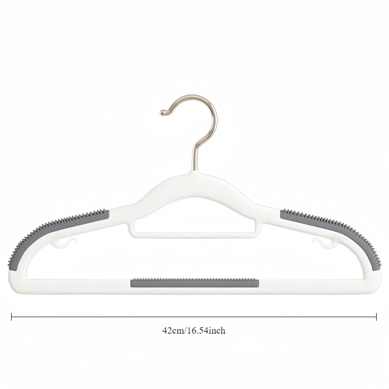 Pack of 5 Non-Slip Plastic Clothes Hangers with Dual-Hanging Design for Dry and Wet Clothing