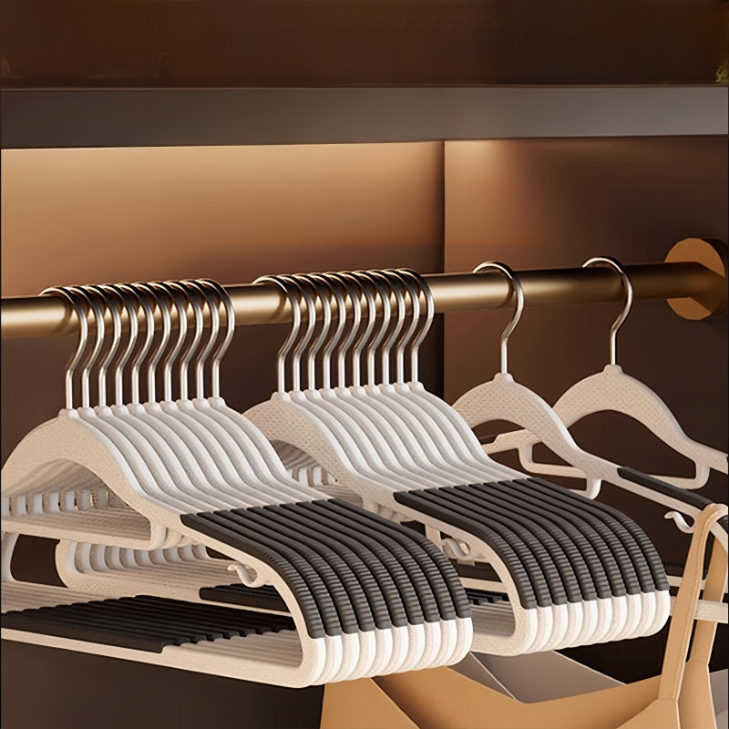 Pack of 5 Non-Slip Plastic Clothes Hangers with Dual-Hanging Design for Dry and Wet Clothing
