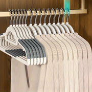 Pack of 5 Non-Slip Plastic Clothes Hangers with Dual-Hanging Design for Dry and Wet Clothing