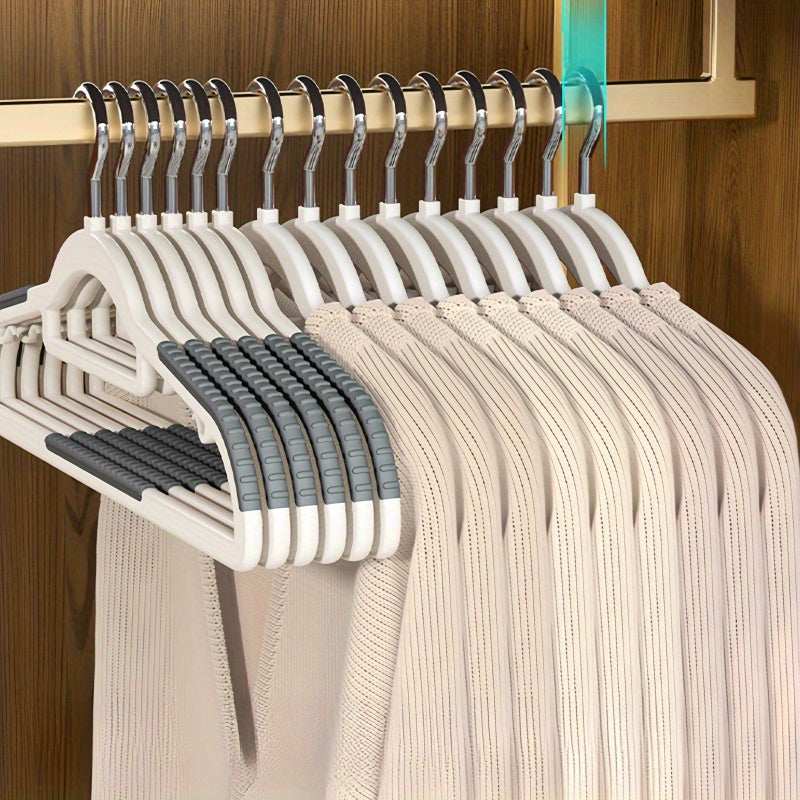 Pack de 5 perchas de plástico antideslizantes con diseño de doble colgado para ropa seca y mojada