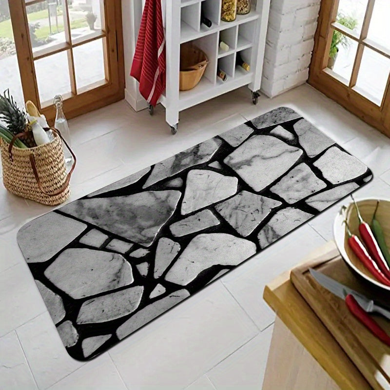 Zamonaviy Skandinaviya Shik Qayta Qaytish Naqshli Bejmat - Yumshoq, Singdiruvchi va Sirpanmaydigan Eski Mat | Zal, yashash xonasi, yotoqxona uchun dog' va suvga chidamli yo'lchiroq | Zamonaviy Uy Bezagi | Oson tozalanadi, mashinada yuvish mumkin