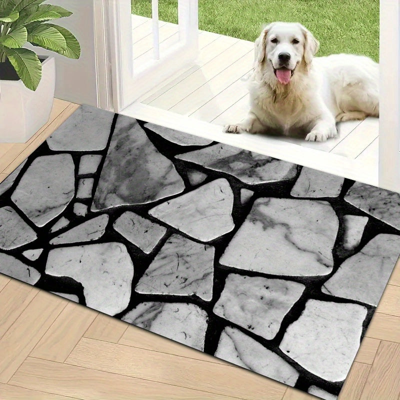 Zamonaviy Skandinaviya Shik Qayta Qaytish Naqshli Bejmat - Yumshoq, Singdiruvchi va Sirpanmaydigan Eski Mat | Zal, yashash xonasi, yotoqxona uchun dog' va suvga chidamli yo'lchiroq | Zamonaviy Uy Bezagi | Oson tozalanadi, mashinada yuvish mumkin