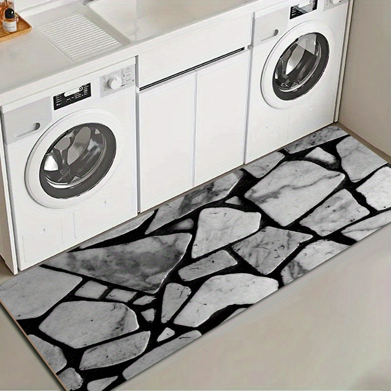 Zamonaviy Skandinaviya Shik Qayta Qaytish Naqshli Bejmat - Yumshoq, Singdiruvchi va Sirpanmaydigan Eski Mat | Zal, yashash xonasi, yotoqxona uchun dog' va suvga chidamli yo'lchiroq | Zamonaviy Uy Bezagi | Oson tozalanadi, mashinada yuvish mumkin