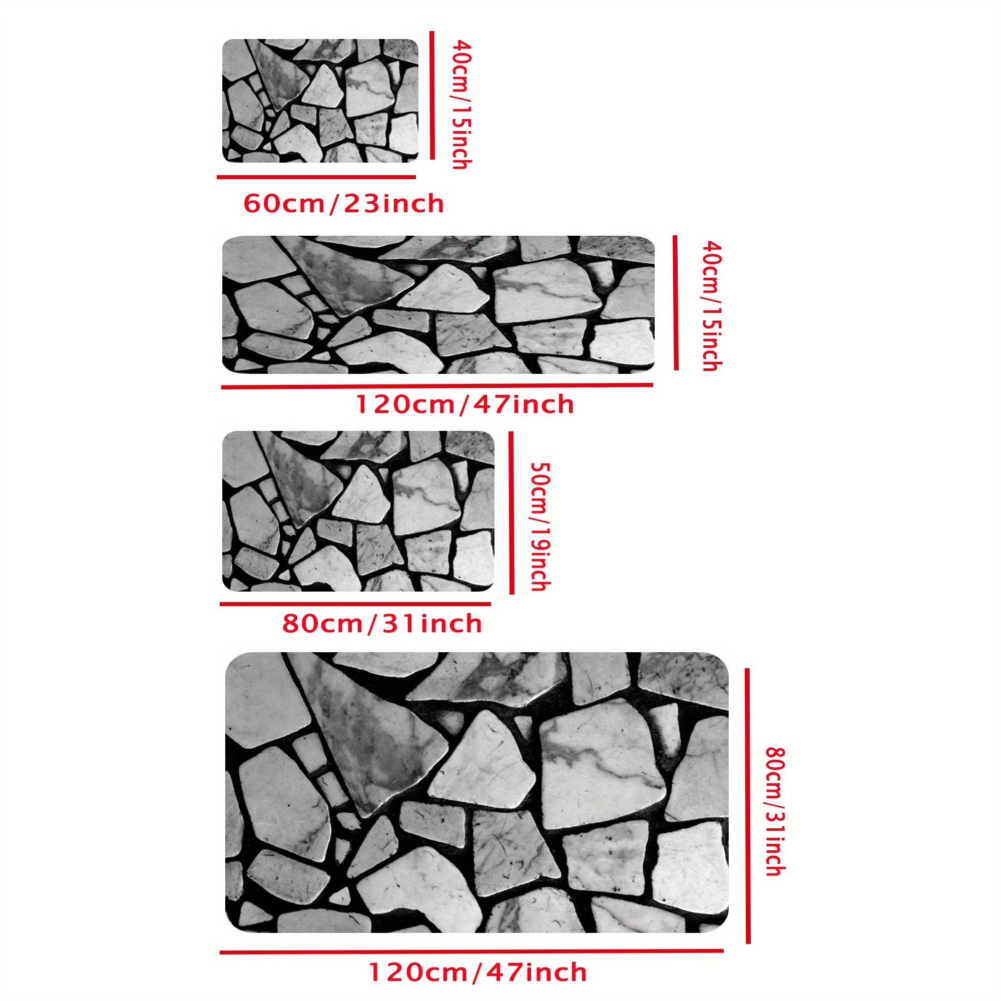 Современный скандинавский шик Коврик с узором в виде гальки - Мягкий, впитывающий и нескользящий коврик для двери | Устойчивый к пятнам и воде бегунок для коридора, гостиной, спальни | Стильный домашний декор | Легко чистить, можно стирать в машине