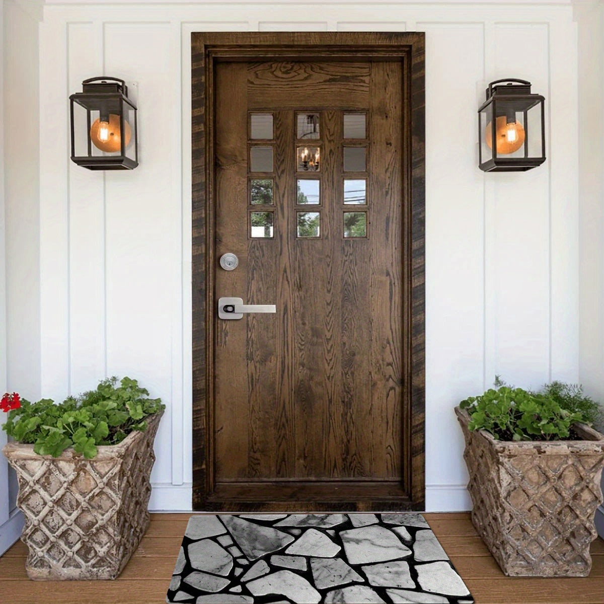 Zamonaviy Skandinaviya Shik Qayta Qaytish Naqshli Bejmat - Yumshoq, Singdiruvchi va Sirpanmaydigan Eski Mat | Zal, yashash xonasi, yotoqxona uchun dog' va suvga chidamli yo'lchiroq | Zamonaviy Uy Bezagi | Oson tozalanadi, mashinada yuvish mumkin