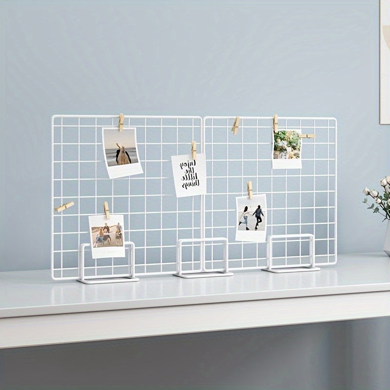 Modern Metal Display Stand for Artwork Photos Jewelry Grid Panel