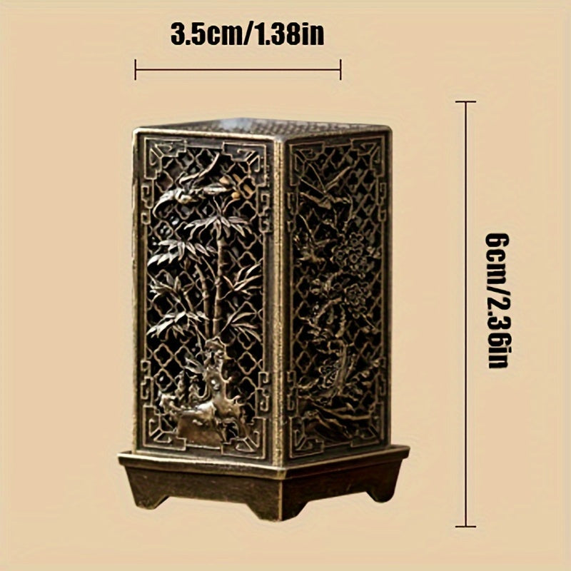 Metal Incense Burner with Floral Design for Home and Office Decor