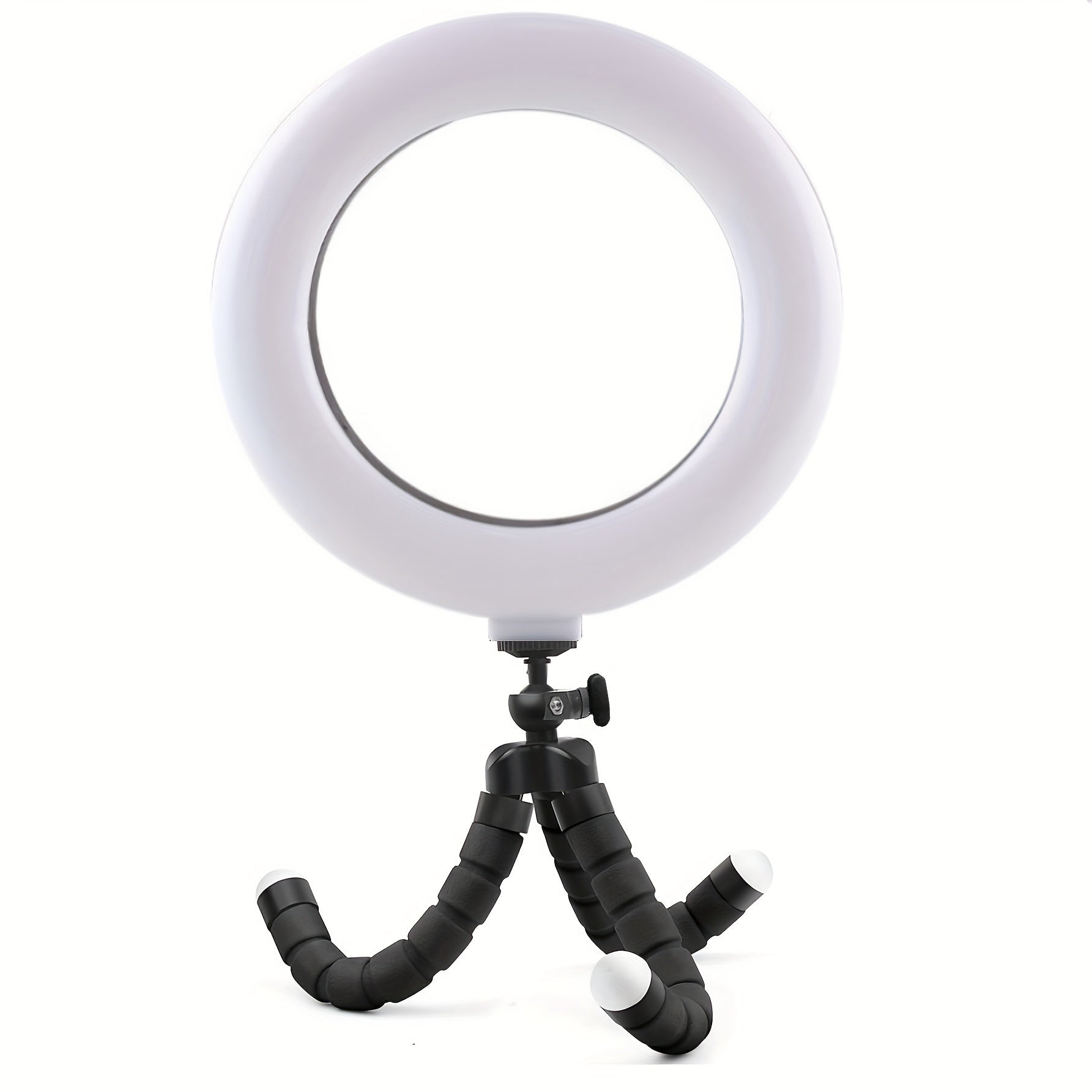 Adjustable LED Ring Light with USB Power and Flexible Bracket for Smartphones and Cameras