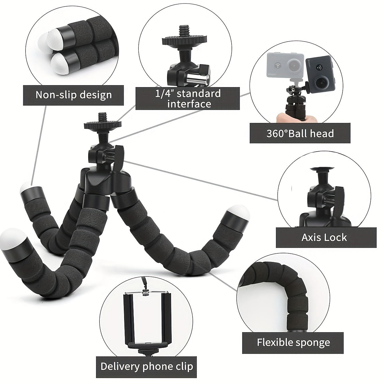 Adjustable LED Ring Light with USB Power and Flexible Bracket for Smartphones and Cameras