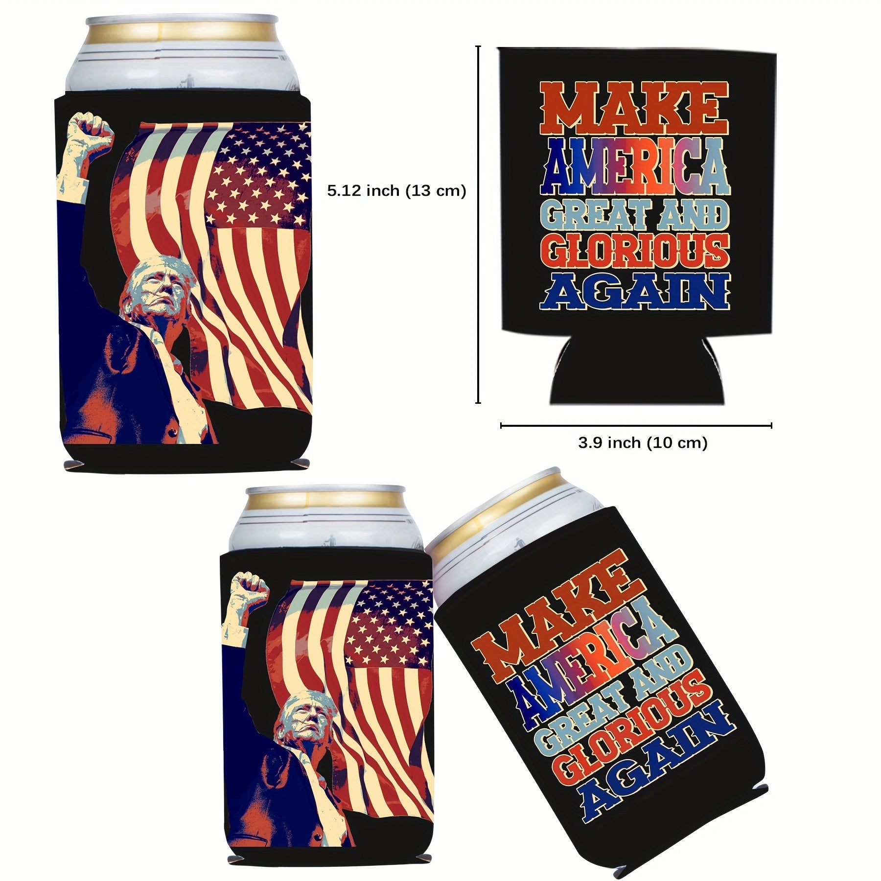 Patriot Can Sleeve Set for Cold Drinks, Beer and Soda, Party Favors